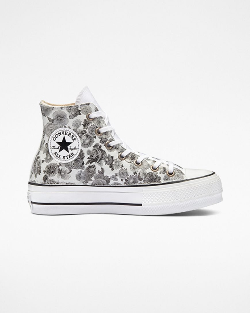 Pantofi Platforma Dama Converse Chuck Taylor All Star Lift LTD Floral Inalti Flori | RO IOWFE371